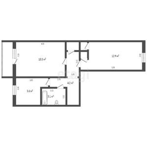 2-к квартира, вторичка, 48м2, 2/5 этаж
