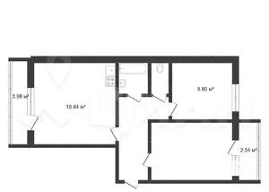 2-к квартира, вторичка, 51м2, 9/9 этаж