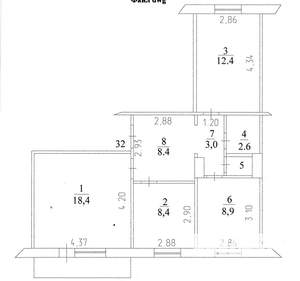 3-к квартира, вторичка, 63м2, 8/10 этаж