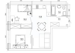 2-к квартира, вторичка, 47м2, 2/8 этаж