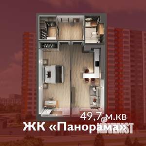 1-к квартира, строящийся дом, 50м2, 15/17 этаж