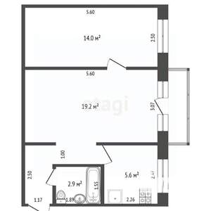 2-к квартира, вторичка, 45м2, 4/5 этаж