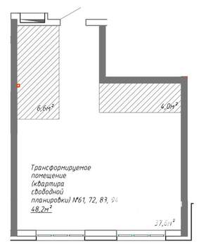 2-к квартира, вторичка, 48м2, 4/8 этаж