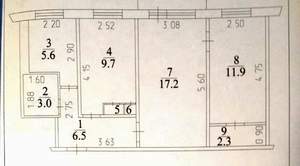 3-к квартира, вторичка, 57м2, 4/5 этаж