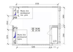 2-к квартира, строящийся дом, 37м2, 2/15 этаж