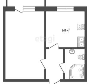 1-к квартира, вторичка, 29м2, 4/5 этаж
