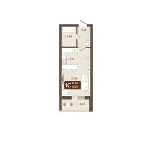 Студия квартира, вторичка, 31м2, 4/20 этаж