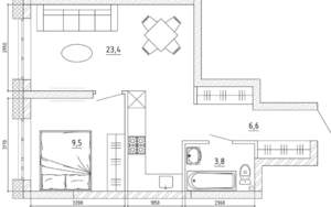 2-к квартира, вторичка, 44м2, 6/15 этаж