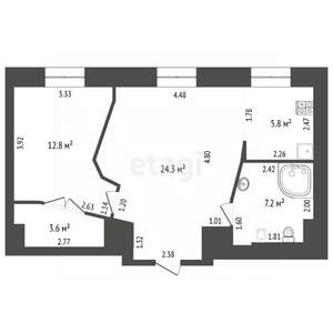 2-к квартира, вторичка, 56м2, 5/5 этаж