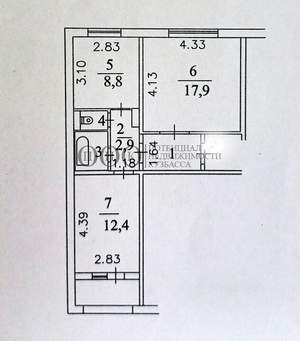 2-к квартира, вторичка, 50м2, 9/9 этаж