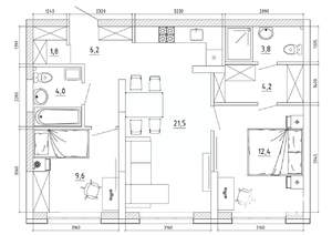 3-к квартира, вторичка, 67м2, 3/8 этаж