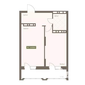 1-к квартира, вторичка, 43м2, 11/16 этаж