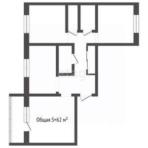 3-к квартира, вторичка, 62м2, 8/9 этаж