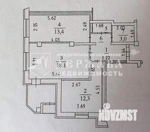 2-к квартира, вторичка, 51м2, 5/16 этаж