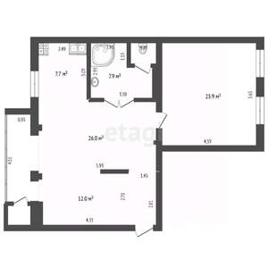 3-к квартира, вторичка, 86м2, 1/12 этаж