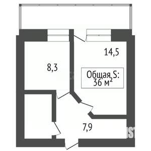 1-к квартира, вторичка, 35м2, 2/9 этаж