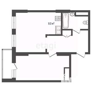 2-к квартира, вторичка, 48м2, 8/18 этаж