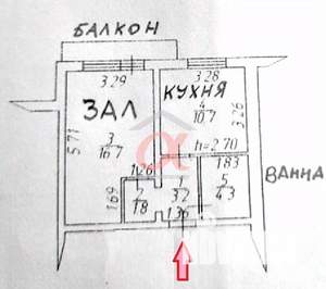 1-к квартира, вторичка, 37м2, 2/8 этаж