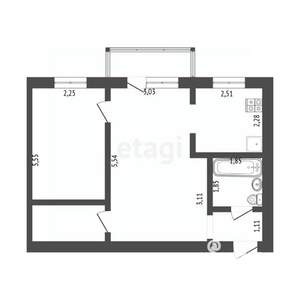 2-к квартира, вторичка, 44м2, 3/5 этаж