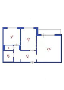 2-к квартира, вторичка, 50м2, 2/9 этаж