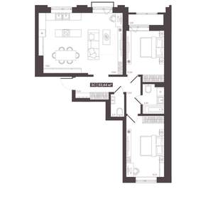 3-к квартира, вторичка, 83м2, 4/16 этаж