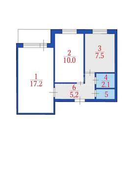 2-к квартира, вторичка, 44м2, 2/9 этаж