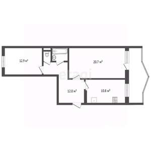 2-к квартира, вторичка, 60м2, 3/10 этаж