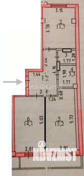 2-к квартира, вторичка, 54м2, 16/16 этаж