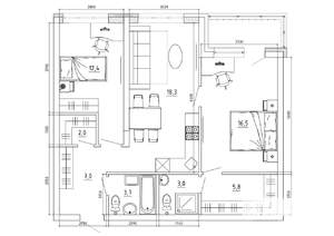 3-к квартира, вторичка, 77м2, 1/8 этаж
