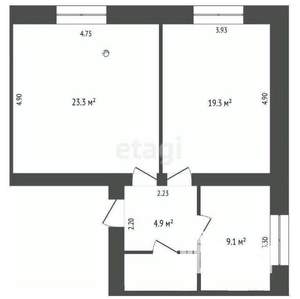 2-к квартира, вторичка, 59м2, 3/4 этаж