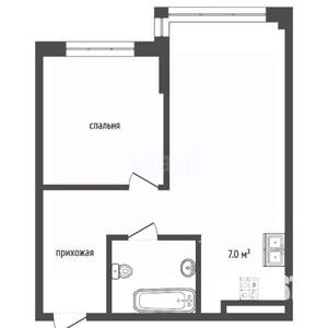 2-к квартира, вторичка, 43м2, 3/5 этаж