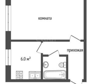 1-к квартира, вторичка, 31м2, 1/5 этаж