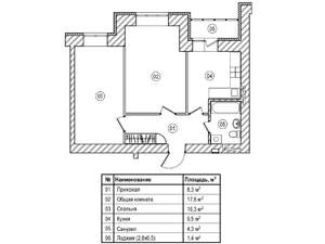 2-к квартира, вторичка, 58м2, 11/12 этаж