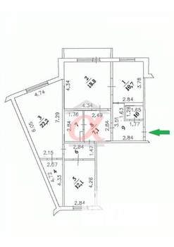 3-к квартира, вторичка, 94м2, 1/10 этаж