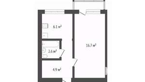1-к квартира, вторичка, 30м2, 2/5 этаж
