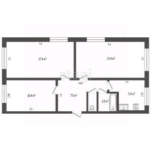 3-к квартира, вторичка, 61м2, 2/5 этаж