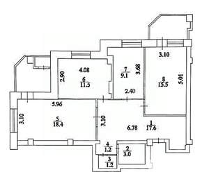 3-к квартира, вторичка, 78м2, 14/16 этаж