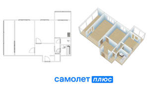 2-к квартира, вторичка, 48м2, 6/12 этаж