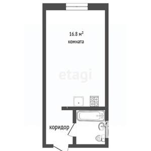 Студия квартира, вторичка, 17м2, 4/9 этаж