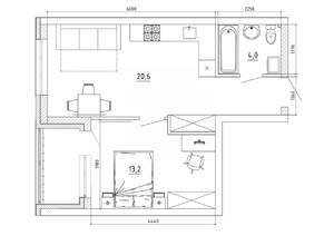 2-к квартира, вторичка, 46м2, 7/8 этаж