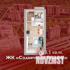 1-к квартира, строящийся дом, 28м2, 4/8 этаж