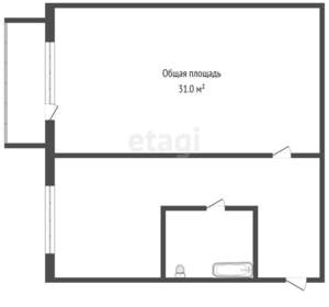 1-к квартира, вторичка, 31м2, 5/5 этаж