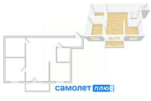 2-к квартира, вторичка, 45м2, 5/5 этаж