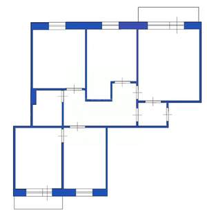 4-к квартира, вторичка, 74м2, 1/9 этаж
