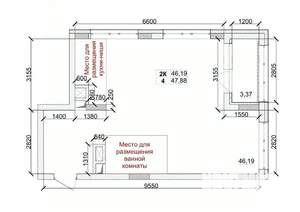 2-к квартира, вторичка, 48м2, 1/15 этаж