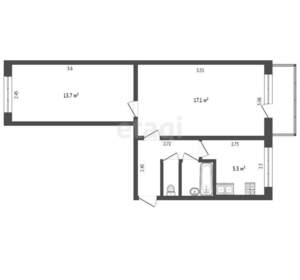 2-к квартира, вторичка, 44м2, 4/5 этаж
