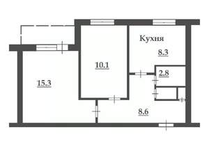 2-к квартира, вторичка, 45м2, 2/3 этаж