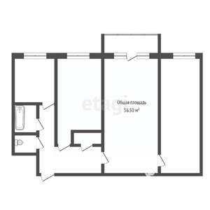 3-к квартира, вторичка, 57м2, 5/5 этаж