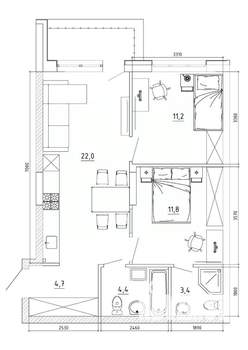 2-к квартира, вторичка, 63м2, 3/8 этаж