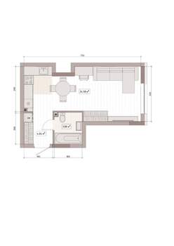 Студия квартира, вторичка, 33м2, 3/15 этаж